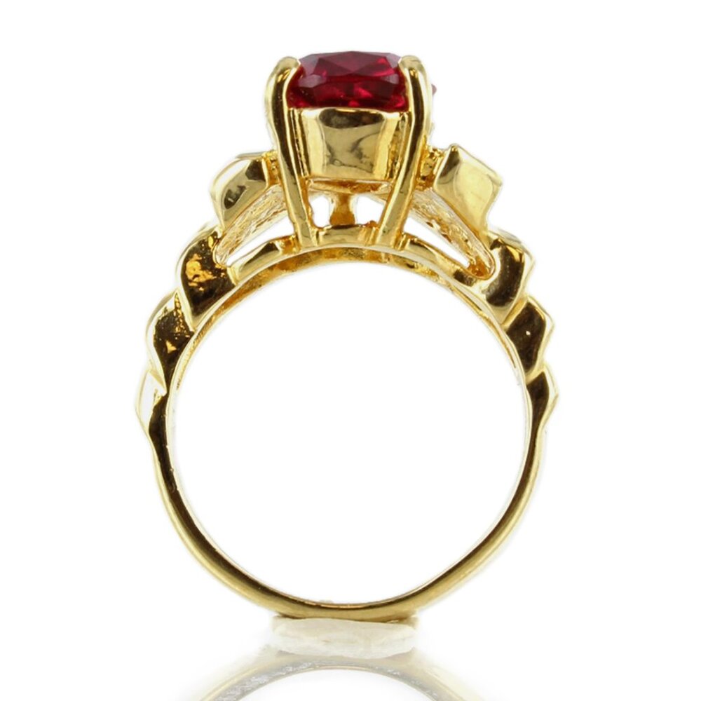 18k Gold Electroplated With Simulated Ruby And Cu… - image 4